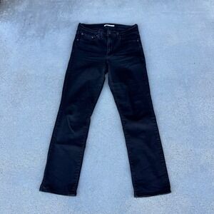 Levi's 724 High Rise Straight Size 30 Black Denim Jeans Women